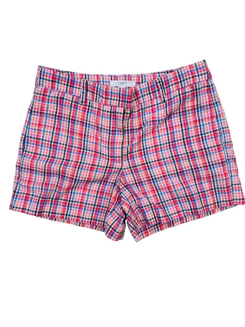 Ann Taylor Loft 4 The Riviera Seersucker Short Cotton Preppy Coastal